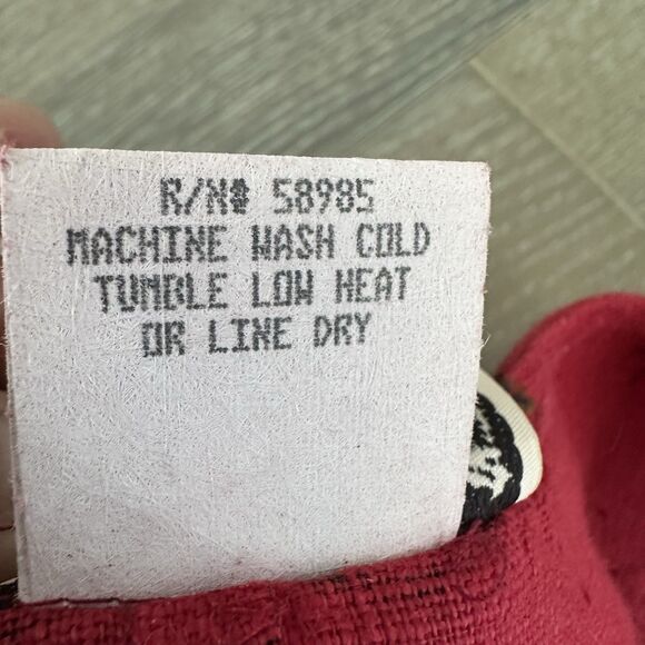 Vintage Dressing Clio Red Linen Sleeveless Maxi Dress M Made in USA Tropical Flo - Picture 6 of 6